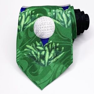 Fratello Necktie Green/Black Hole In One Golf
